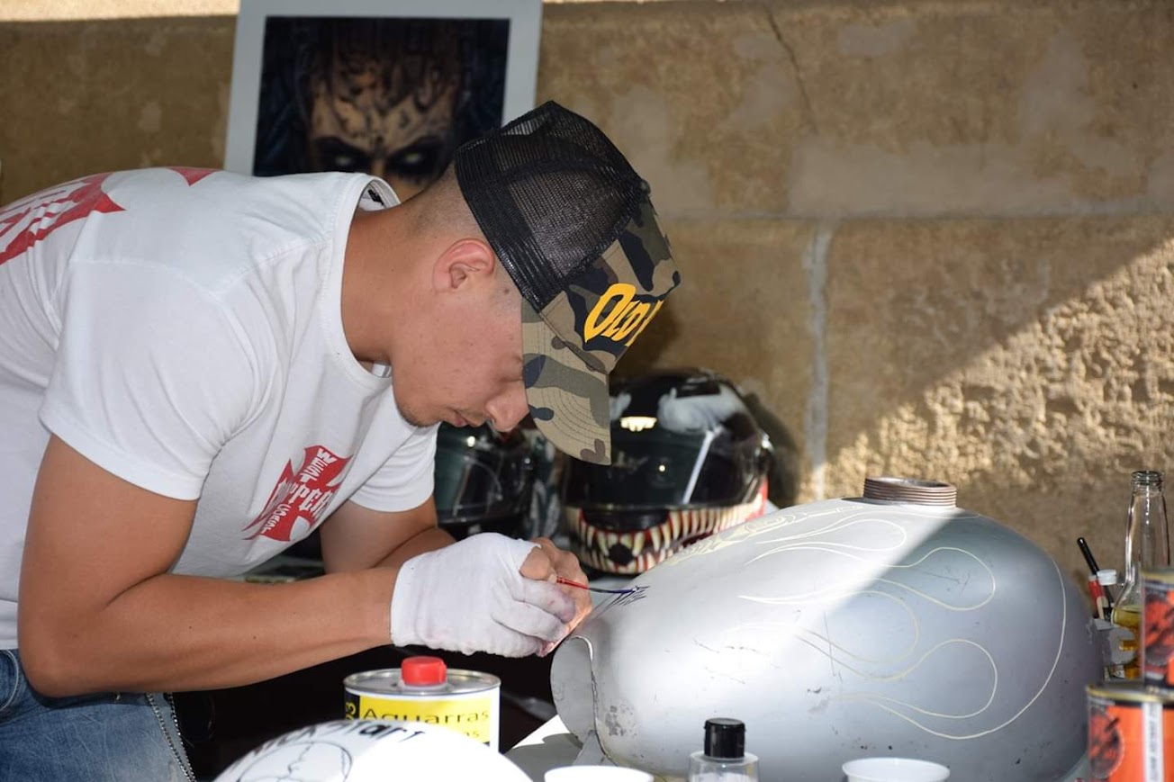 Panel de pinstriping en Almería Tattoo Convention